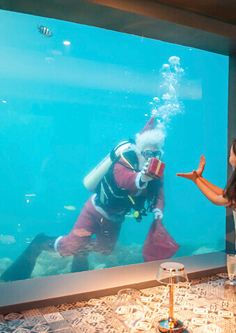 Санта-дайвер за витриной H2O – уникальная фишка You & Me