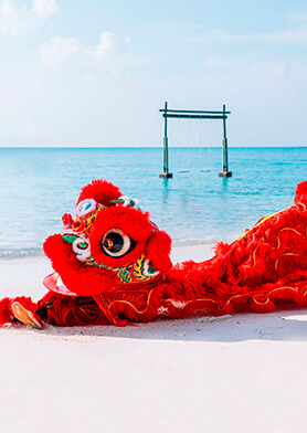 Добрый и веселый китайский дракон