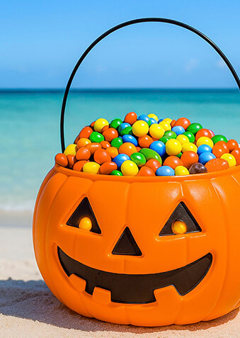 Даже тыква Джек расслабляется на мальдивском песке